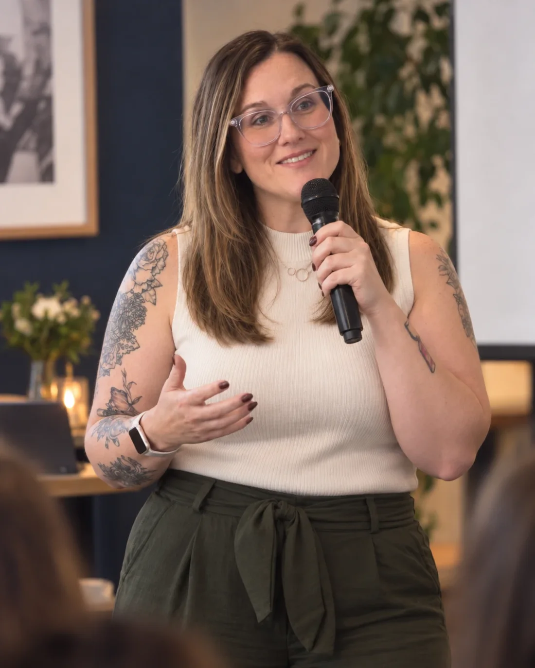Tiffany Russell speaking at an event