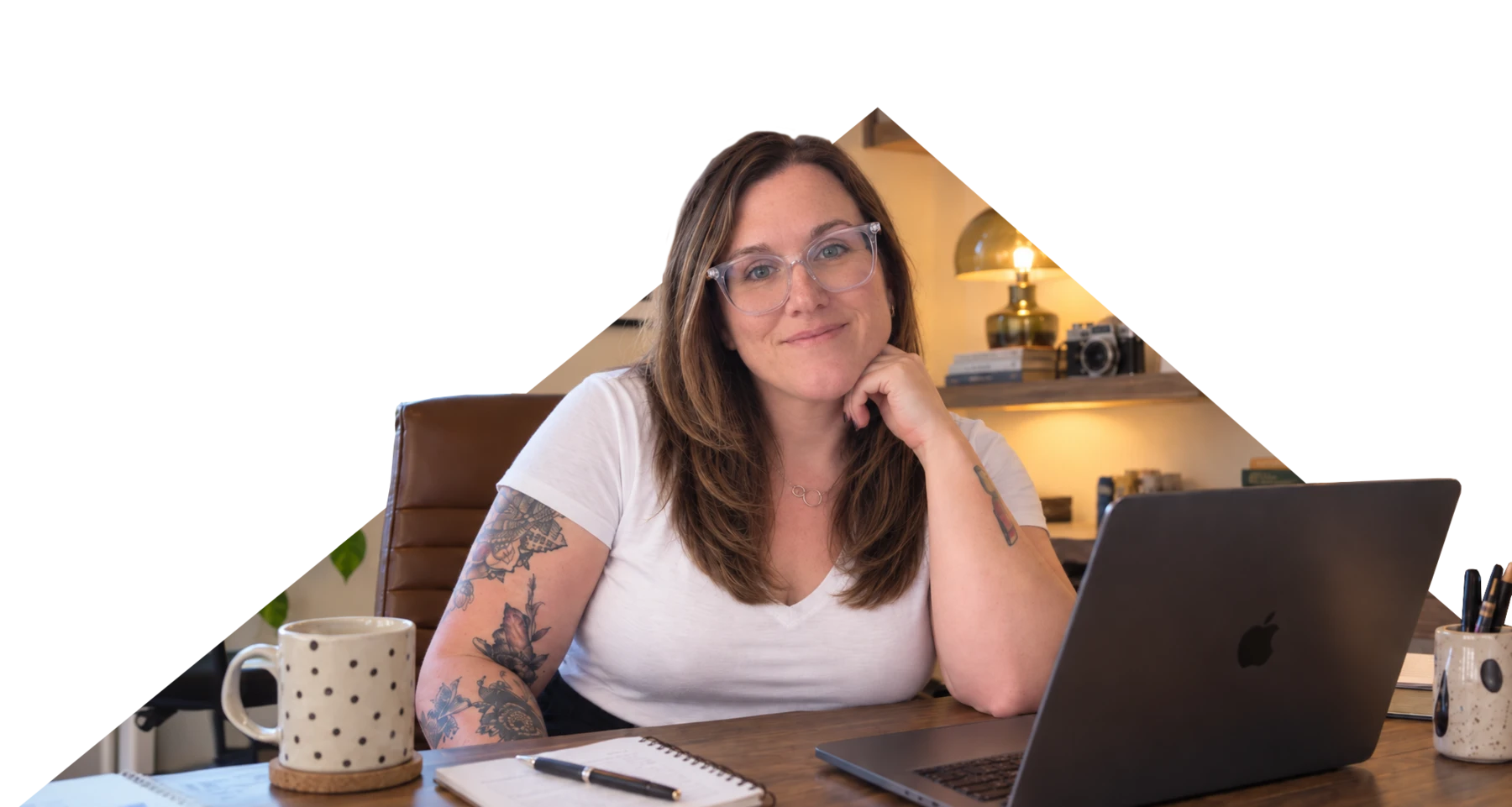 Tiffany Russell at her desk